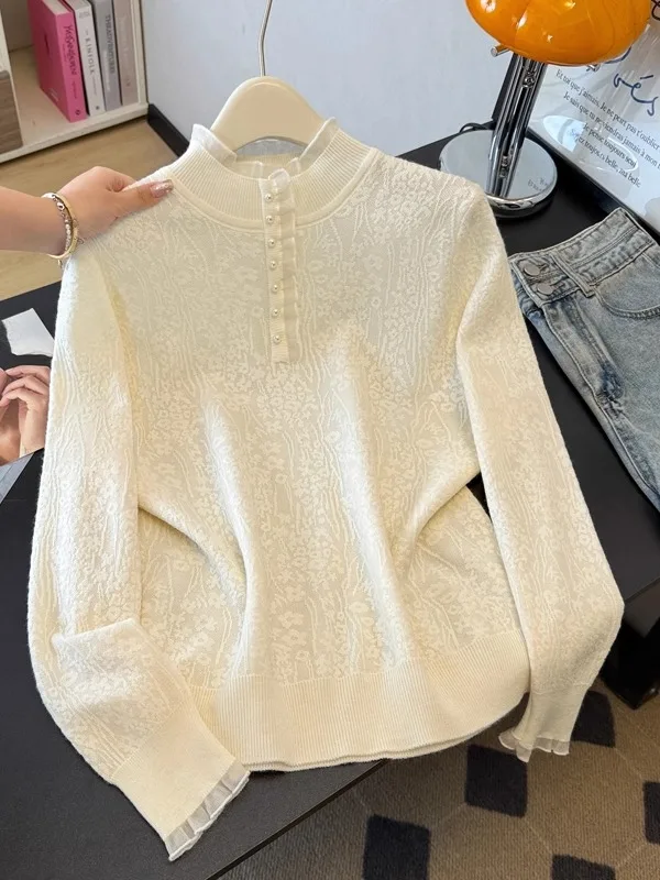 Женская вязаная кофта с длинным рукавом, вышитая, для ношения под одеждой, базовый топ больших размеров, осень-зима, новинка, для полных женщин
Женская вязаная кофта с длинным рукавом, вышитая, для ношения под одеждой, базовый топ больших размеров, осень-зима, новинка, для полных женщин