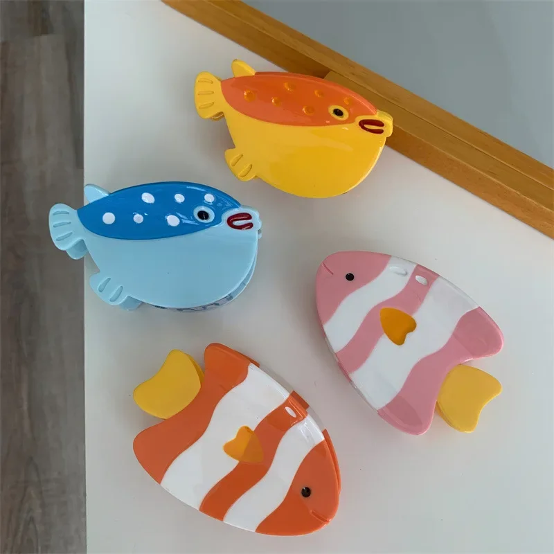 Cute Chubby Puffer Fish Hair Clips Colorful Fish Globefish Hair Claws Fresh Sweet Acetate Shark Clip Women's Hair Accessories
Cute Chubby Puffer Fish Hair Clips Colorful Fish Globefish Hair Claws Fresh Sweet Acetate Shark Clip Women's Hair Accessories