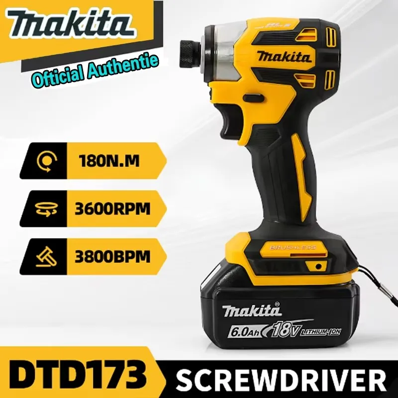 Аккумуляторный ударный шуруповерт Makita DTD173 2026 года, 1800 об/мин, 180 Нм, с бесщеточным двигателем, электрическая дрель для дерева/болтов/режима T, для аккумуляторов Makita 18В
Аккумуляторный ударный шуруповерт Makita DTD173 2026 года, 1800 об/мин, 180 Нм, с бесщеточным двигателем, электрическая дрель для дерева/болтов/режима T, для аккумуляторов Makita 18В