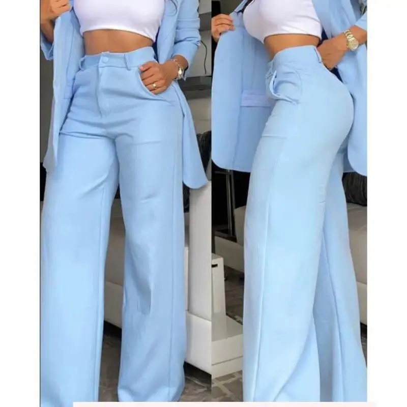 Ele Pure Color Split Collar ket Straight Tailored Suit Casual Sportswear Set Autumn Seven Sve ort Pants
Ele Pure Color Split Collar ket Straight Tailored Suit Casual Sportswear Set Autumn Seven Sve ort Pants