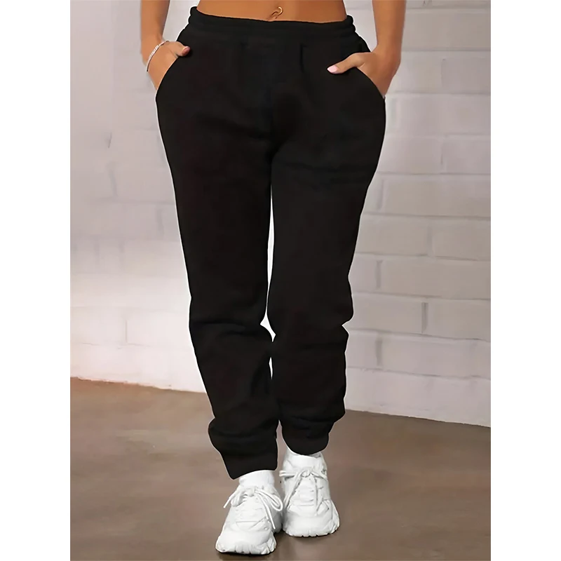 Women's Solid Colour Sweatpants Elastic Waist Hemmed Pants Loose Casual Sports Running Trouser Fashion Female Pants
Women's Solid Colour Sweatpants Elastic Waist Hemmed Pants Loose Casual Sports Running Trouser Fashion Female Pants