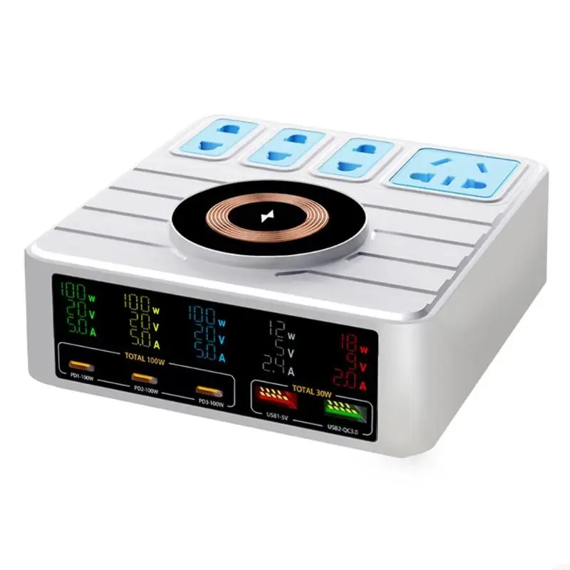 140W 100W Fast LED Display 10 in 1 Power Strips Desktop Wireless Charging Station for Phone Tablet Laptop
140W 100W Fast LED Display 10 in 1 Power Strips Desktop Wireless Charging Station for Phone Tablet Laptop