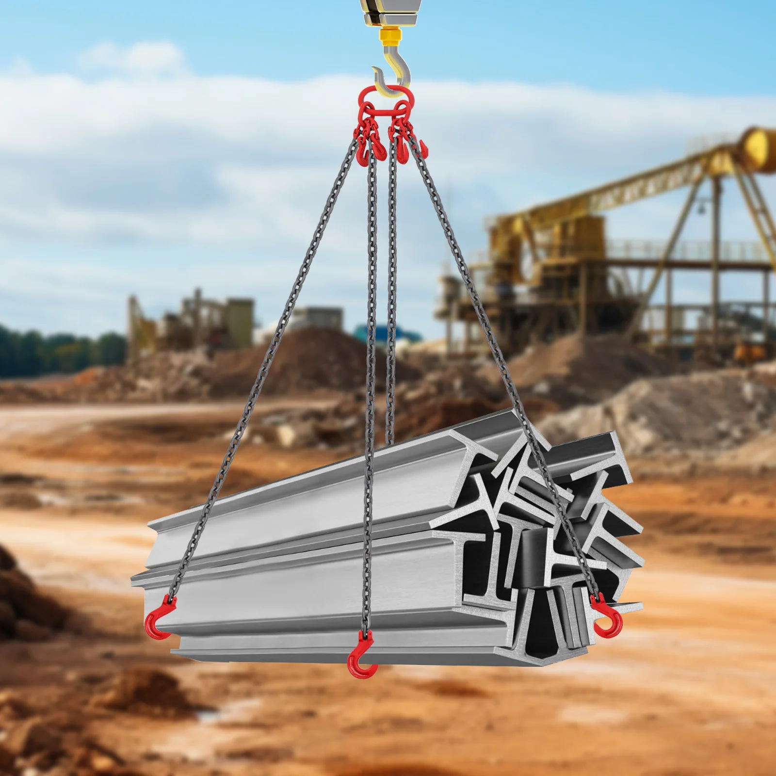 5T Chain Sling with Legs Grab Hook, 8.2ft Lifting Aid with Anti-Release Hook For Moving and Handling Heavy Loads
5T Chain Sling with Legs Grab Hook, 8.2ft Lifting Aid with Anti-Release Hook For Moving and Handling Heavy Loads