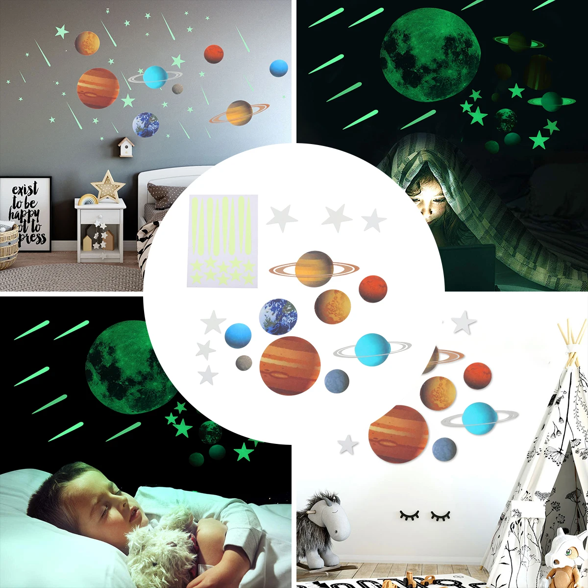 2 Sheets Luminous Wall Decals Stickers Room Decor Moon Planet Wall Decals Fluorescent Glow Dark PVC Removable DIY
2 Sheets Luminous Wall Decals Stickers Room Decor Moon Planet Wall Decals Fluorescent Glow Dark PVC Removable DIY