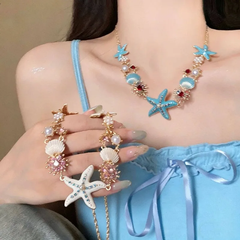Holiday Ocean * Seaside Summer Blue Shell Starfish Necklace Atmosphere Holiday Style Photo Accessories Collarbone Chain
Holiday Ocean * Seaside Summer Blue Shell Starfish Necklace Atmosphere Holiday Style Photo Accessories Collarbone Chain