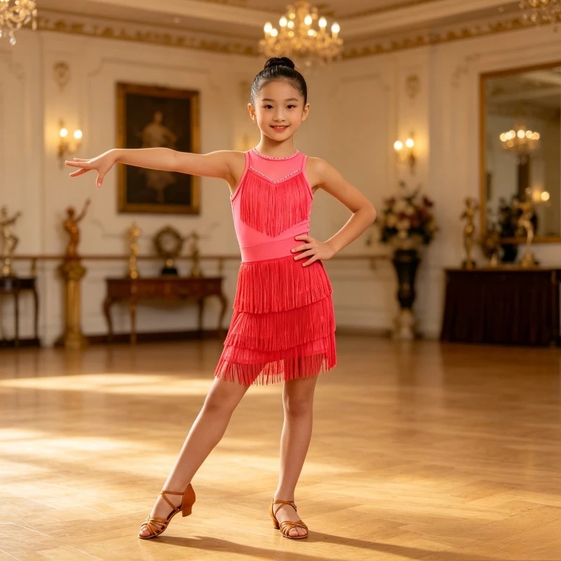 Kids Girls Sequin Fringe Latin Dance Dress Sleeveless Ballroom Salsa Cha Cha Tango Performance Costume performance accessories
Kids Girls Sequin Fringe Latin Dance Dress Sleeveless Ballroom Salsa Cha Cha Tango Performance Costume performance accessories