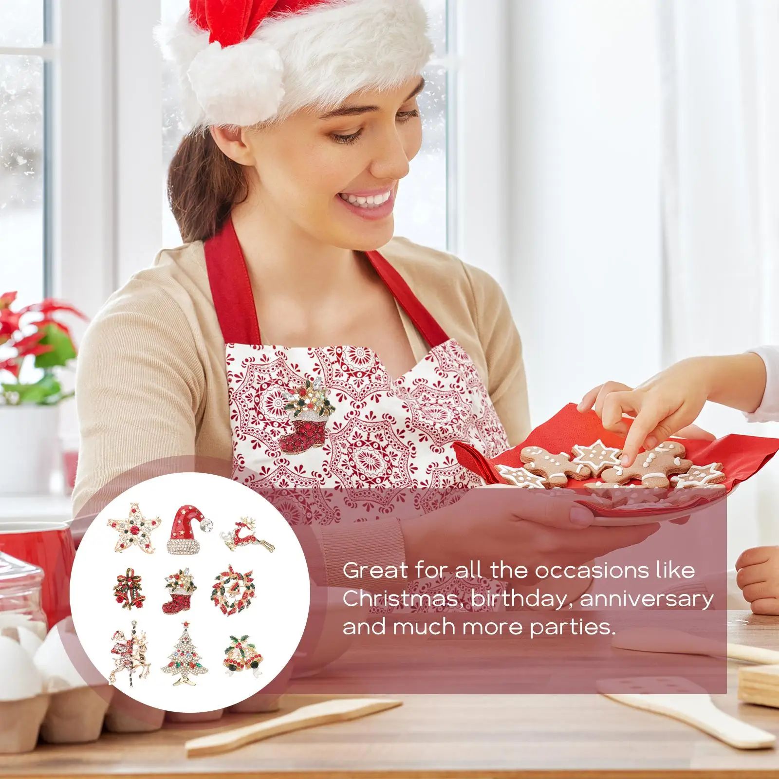 9 Pcs Crystal Christmas Brooch Pins Women Novelty Jewelry Gifts for Sweater Dress Hat Scarf Matching Daily Use Occasions
9 Pcs Crystal Christmas Brooch Pins Women Novelty Jewelry Gifts for Sweater Dress Hat Scarf Matching Daily Use Occasions