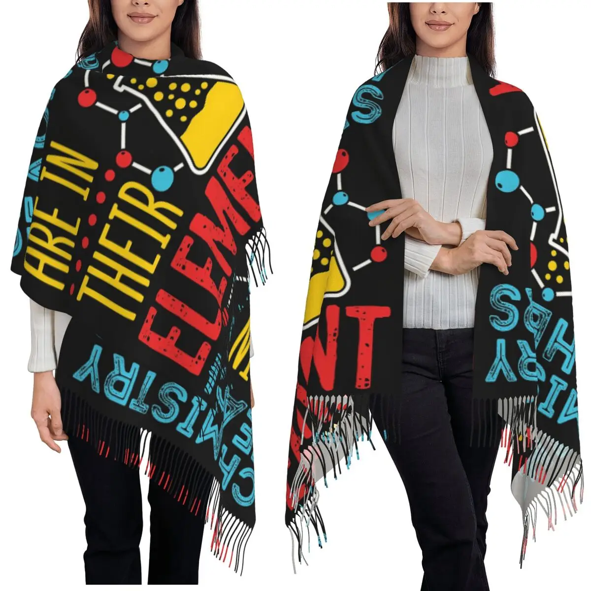 Шарф для учителей химии Are In Their Element, шарфы с кисточками, женские мягкие теплые шали и накидки, длинная осенне-зимняя шаль, накидка 
Шарф для учителей химии Are In Their Element, шарфы с кисточками, женские мягкие теплые шали и накидки, длинная осенне-зимняя шаль, накидка