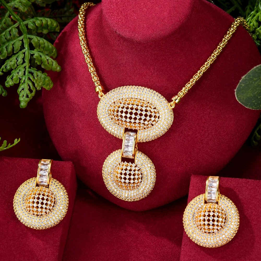 JImbora Luxury 2PCS Big Pendant Necklace Earrings Jewelry Set Super Original Fashion Accessories for Women Bridal New Design
JImbora Luxury 2PCS Big Pendant Necklace Earrings Jewelry Set Super Original Fashion Accessories for Women Bridal New Design