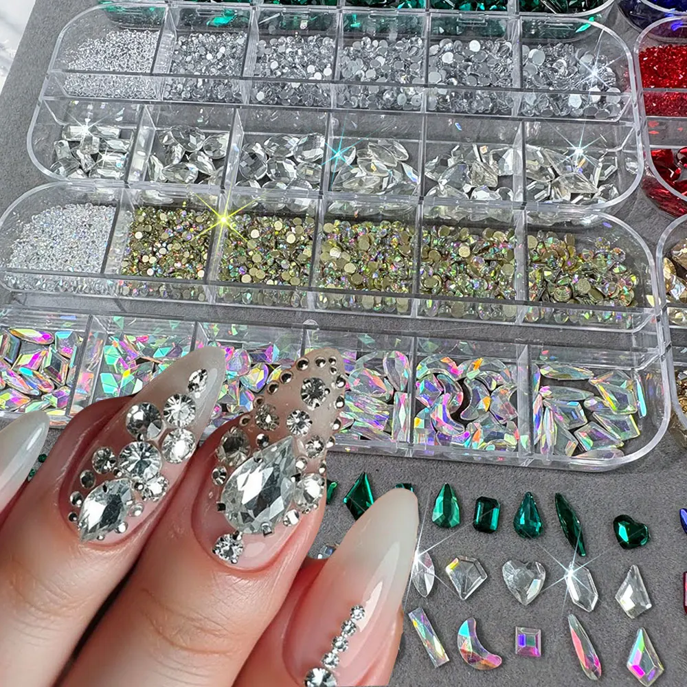 12grids 3D Multi Shape AB & Clear Crystal Nail Rhinestones SS4-SS20 Glass Flatback Round Beads Nail Diamond Shiny Nail Charms #
12grids 3D Multi Shape AB & Clear Crystal Nail Rhinestones SS4-SS20 Glass Flatback Round Beads Nail Diamond Shiny Nail Charms #