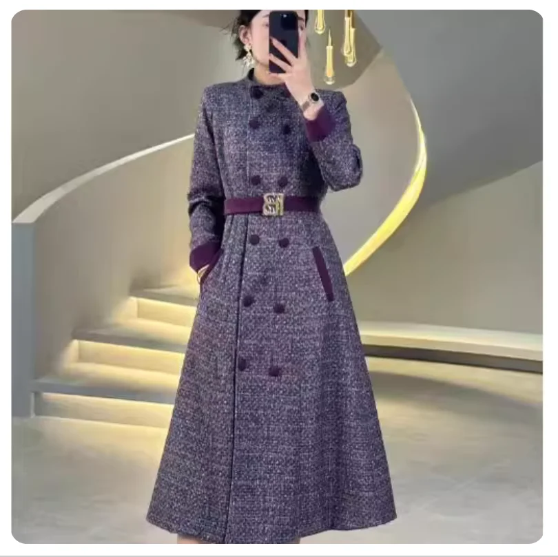 Spring and Autumn Vintage Color Contrasting Splicing Waist Strap Double breasted Dress
Spring and Autumn Vintage Color Contrasting Splicing Waist Strap Double breasted Dress