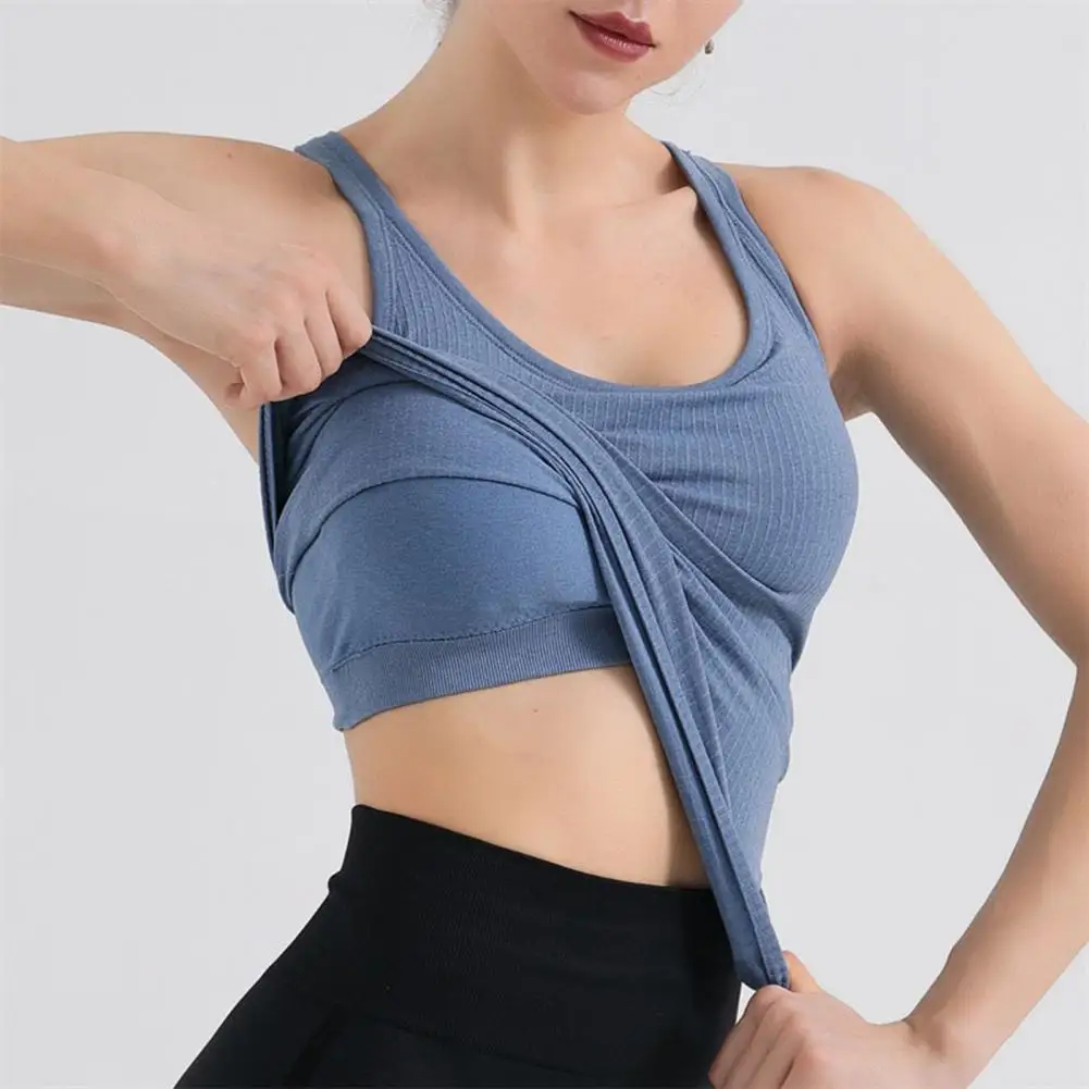 Sports Women Vest Padded High Elasticity Sleeveless Slim Fit U Neck Fitness Tank Top
Sports Women Vest Padded High Elasticity Sleeveless Slim Fit U Neck Fitness Tank Top