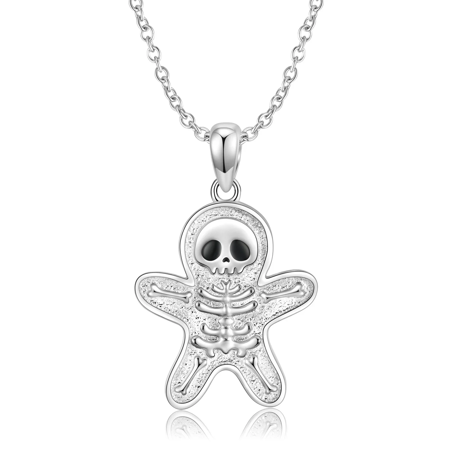 Halloween New Skull Gingerbread Man Necklace for Men and Women Sterling Silver Platinum Plated Collar Chain Jewelry for Women
Halloween New Skull Gingerbread Man Necklace for Men and Women Sterling Silver Platinum Plated Collar Chain Jewelry for Women