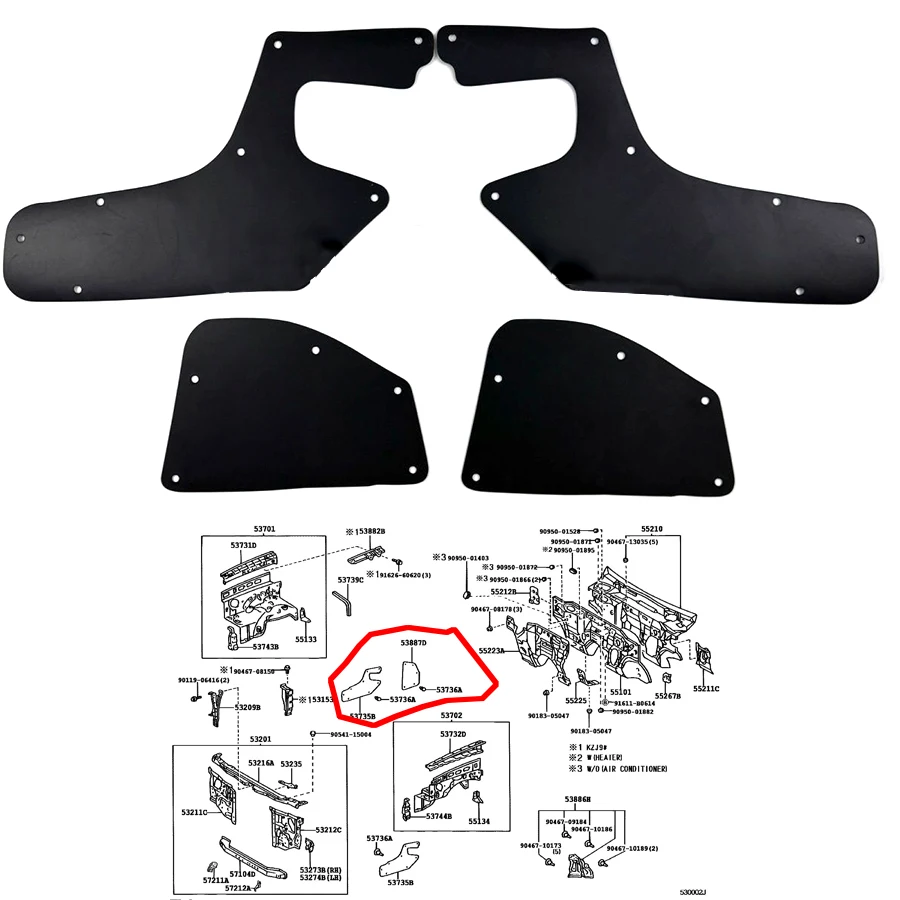 4Pcs Front Mud Flaps Splash Guards Rubber Fender Liners Shield Apron Seal For Toyota Land Cruiser Prado LC95 1996-2002 LHD
4Pcs Front Mud Flaps Splash Guards Rubber Fender Liners Shield Apron Seal For Toyota Land Cruiser Prado LC95 1996-2002 LHD