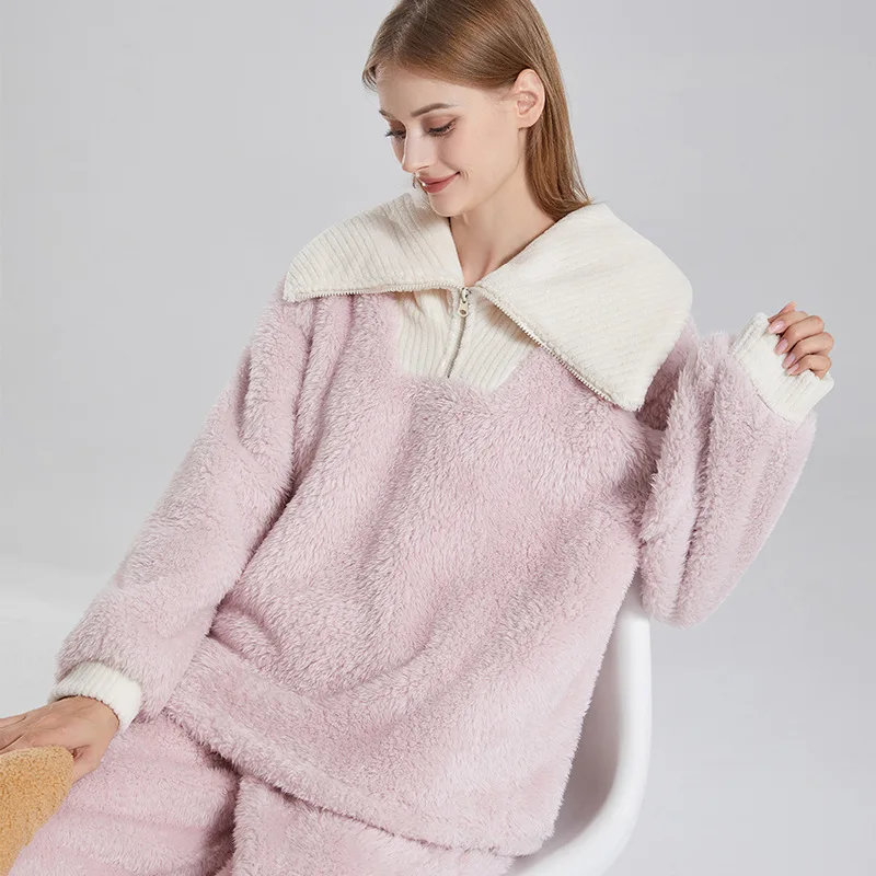 Thick Velvet Pajamas Women's Autumn and Winter Large Size Thickened Fleece-Lined Loungewear Long-Sleeved Women's Flannel Pajamas
Thick Velvet Pajamas Women's Autumn and Winter Large Size Thickened Fleece-Lined Loungewear Long-Sleeved Women's Flannel Pajamas