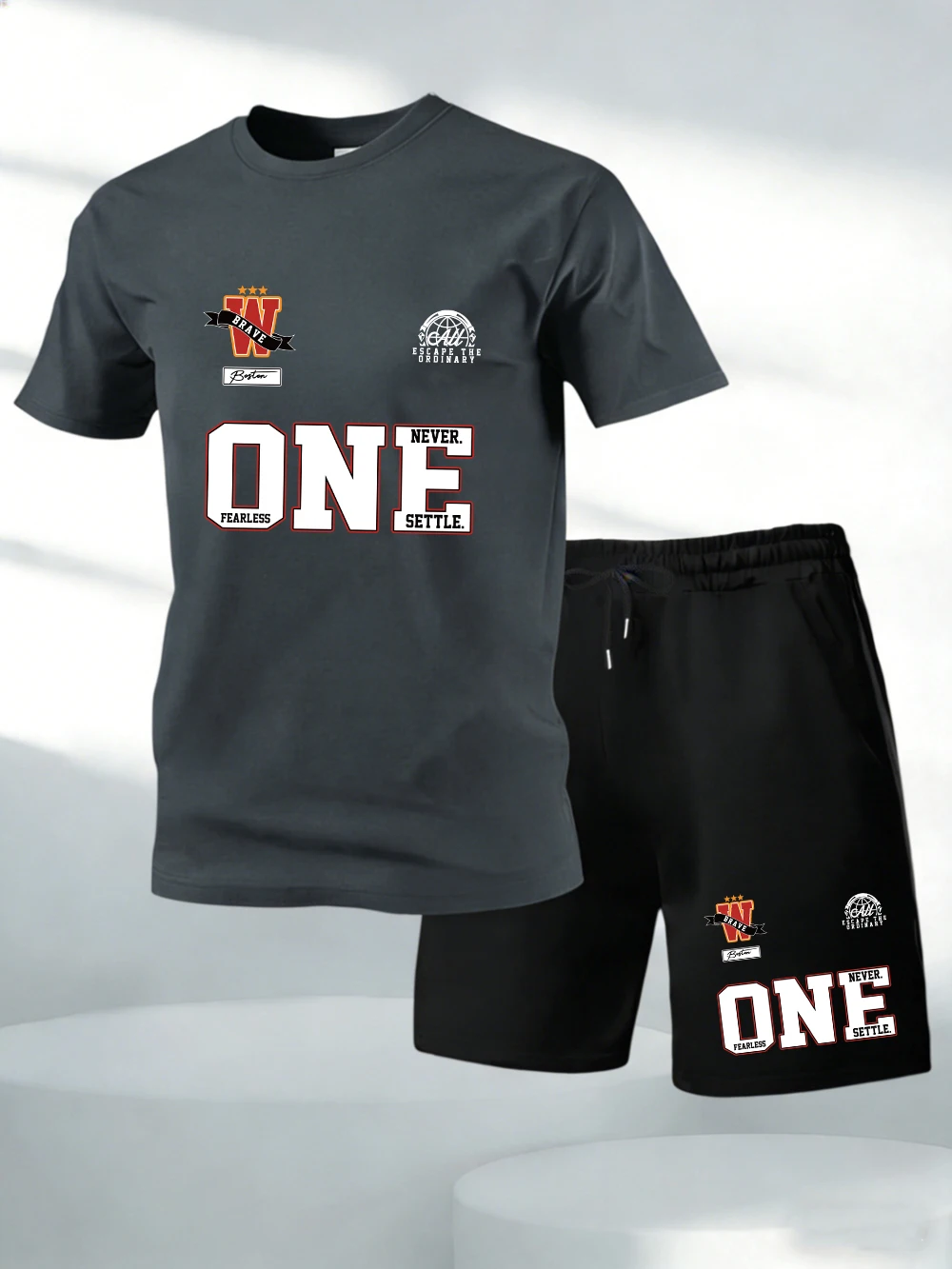 Two Pieces Set One Never Settle Letter Print Cotton Tops Shorts Mens Oversized Soft O-Neck T-Shirts Pocket High Waisted Pants
Two Pieces Set One Never Settle Letter Print Cotton Tops Shorts Mens Oversized Soft O-Neck T-Shirts Pocket High Waisted Pants