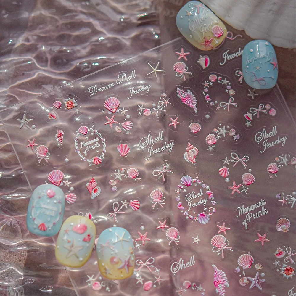 Pink Purple Shell Conch Starfish Bowknot Pearl 3D Nail Art Stickers Coral Jellyfish Tropical Fish Summer Ocean Manicure Decals
Pink Purple Shell Conch Starfish Bowknot Pearl 3D Nail Art Stickers Coral Jellyfish Tropical Fish Summer Ocean Manicure Decals