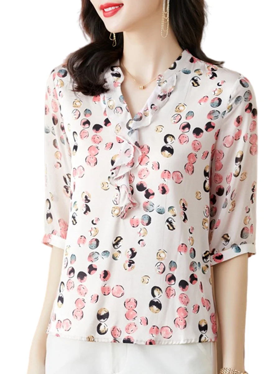 4XL Women Spring Spring Summer Shirts Lady Fashion Casual Half Sleeve V-Neck Collar Printing Flower Blusas Tops CT0552
4XL Women Spring Spring Summer Shirts Lady Fashion Casual Half Sleeve V-Neck Collar Printing Flower Blusas Tops CT0552