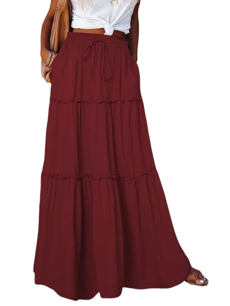 Женские весенне-летние повседневные новые длинные юбки, однотонная модная многослойная юбка в виде грибов, эластичная юбка с высокой талией и рюшами
Женские весенне-летние повседневные новые длинные юбки, однотонная модная многослойная юбка в виде грибов, эластичная юбка с высокой талией и рюшами