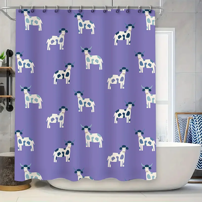 Purple Animal Print Shower Curtain Blue White Cow Design for Bathroom Decor in Various Sizes
Purple Animal Print Shower Curtain Blue White Cow Design for Bathroom Decor in Various Sizes