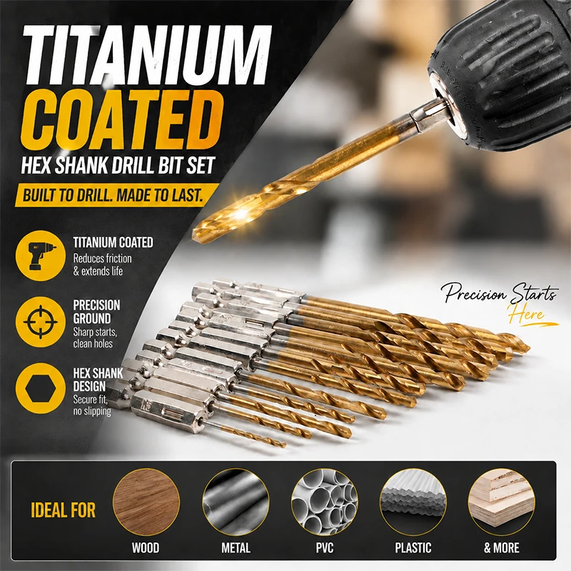 Fried Dough Twists drill bit hexagonal shank wear-resistant rust-proof woodworking drilling handheld electric drill bit set
Fried Dough Twists drill bit hexagonal shank wear-resistant rust-proof woodworking drilling handheld electric drill bit set