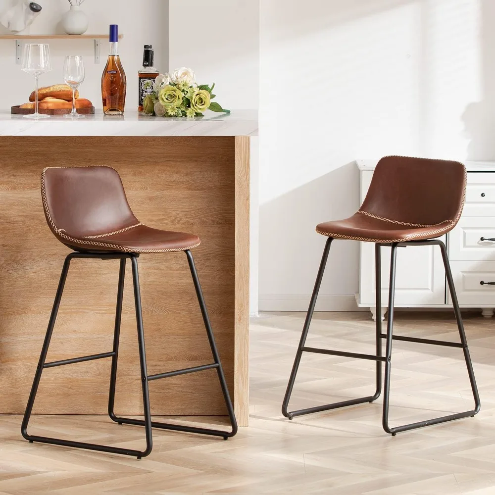 Bar stools Set of 2,Faux Leather Counter Height Bar Stools,Dining Room Chairs with Metal Legs & Soft Backrest Easy to Ass
Bar stools Set of 2,Faux Leather Counter Height Bar Stools,Dining Room Chairs with Metal Legs & Soft Backrest Easy to Ass