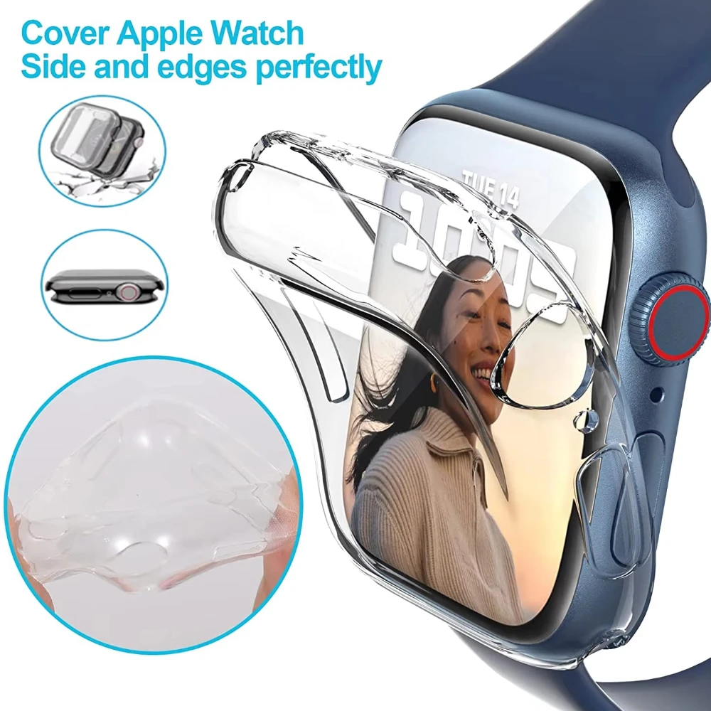 TPU Protective Shell for Apple Watch Ultra 49mm 9 8 7 45mm 41mm Anti-drop Protection Glass Series 6 5 4 SE 44mm 40mm Watch Case
TPU Protective Shell for Apple Watch Ultra 49mm 9 8 7 45mm 41mm Anti-drop Protection Glass Series 6 5 4 SE 44mm 40mm Watch Case