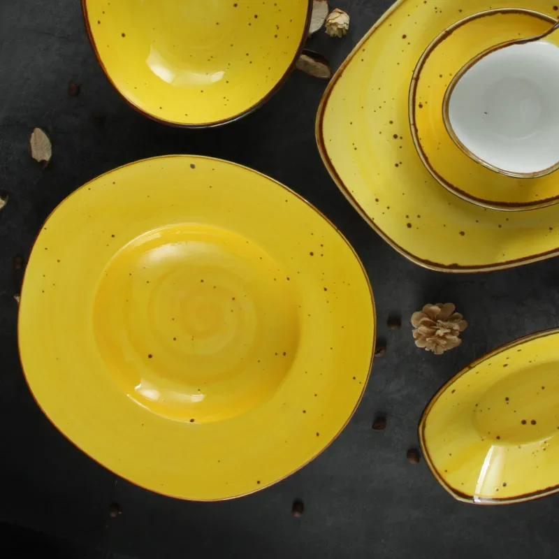 Handpainted Rustic Speckles Porcelain Soup Bowl Assorted Color 10.75 Inch Wide Rim Ceramic Pasta Spaghetti Salad Bowl
Handpainted Rustic Speckles Porcelain Soup Bowl Assorted Color 10.75 Inch Wide Rim Ceramic Pasta Spaghetti Salad Bowl
