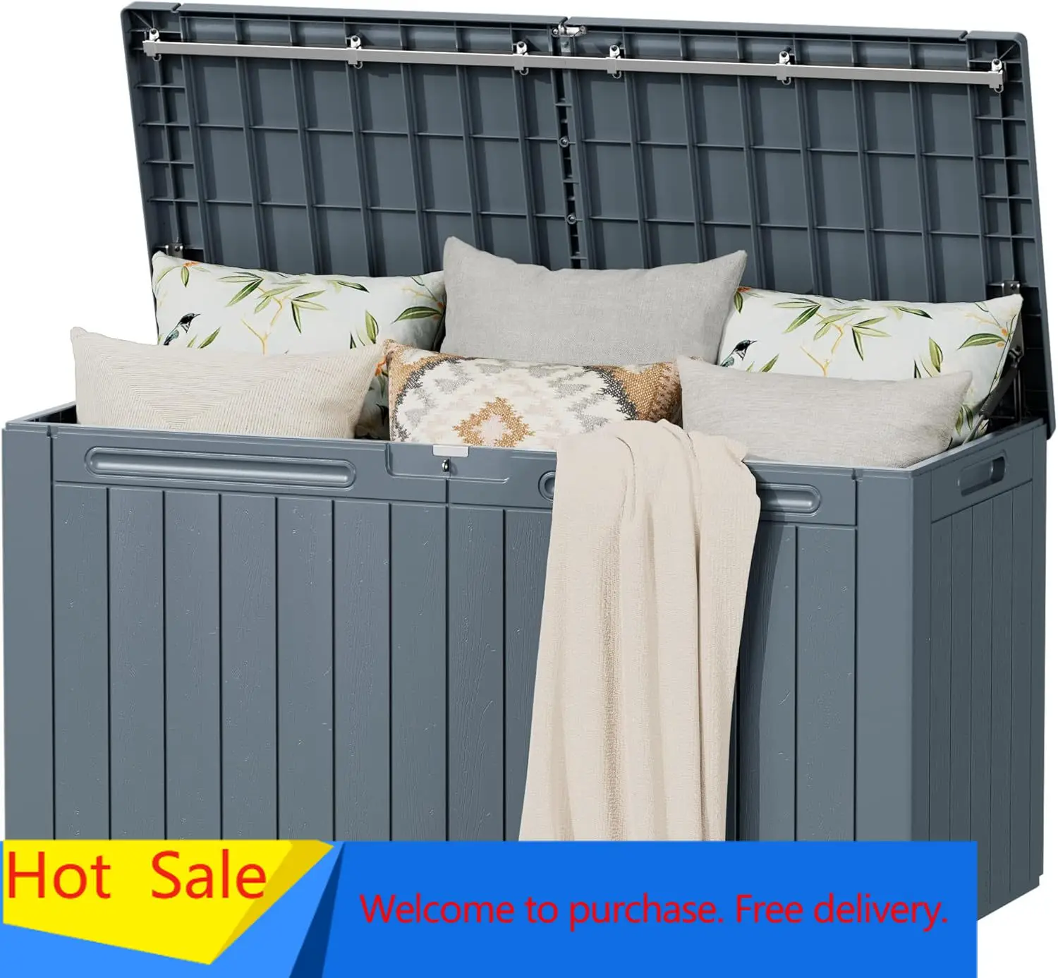 Resin Deck Box 100 Gallon Large Lockable Outdoor Storage Box Waterproof Deck Chest for Patio Cushions, Garden Tools, Accessories
Resin Deck Box 100 Gallon Large Lockable Outdoor Storage Box Waterproof Deck Chest for Patio Cushions, Garden Tools, Accessories