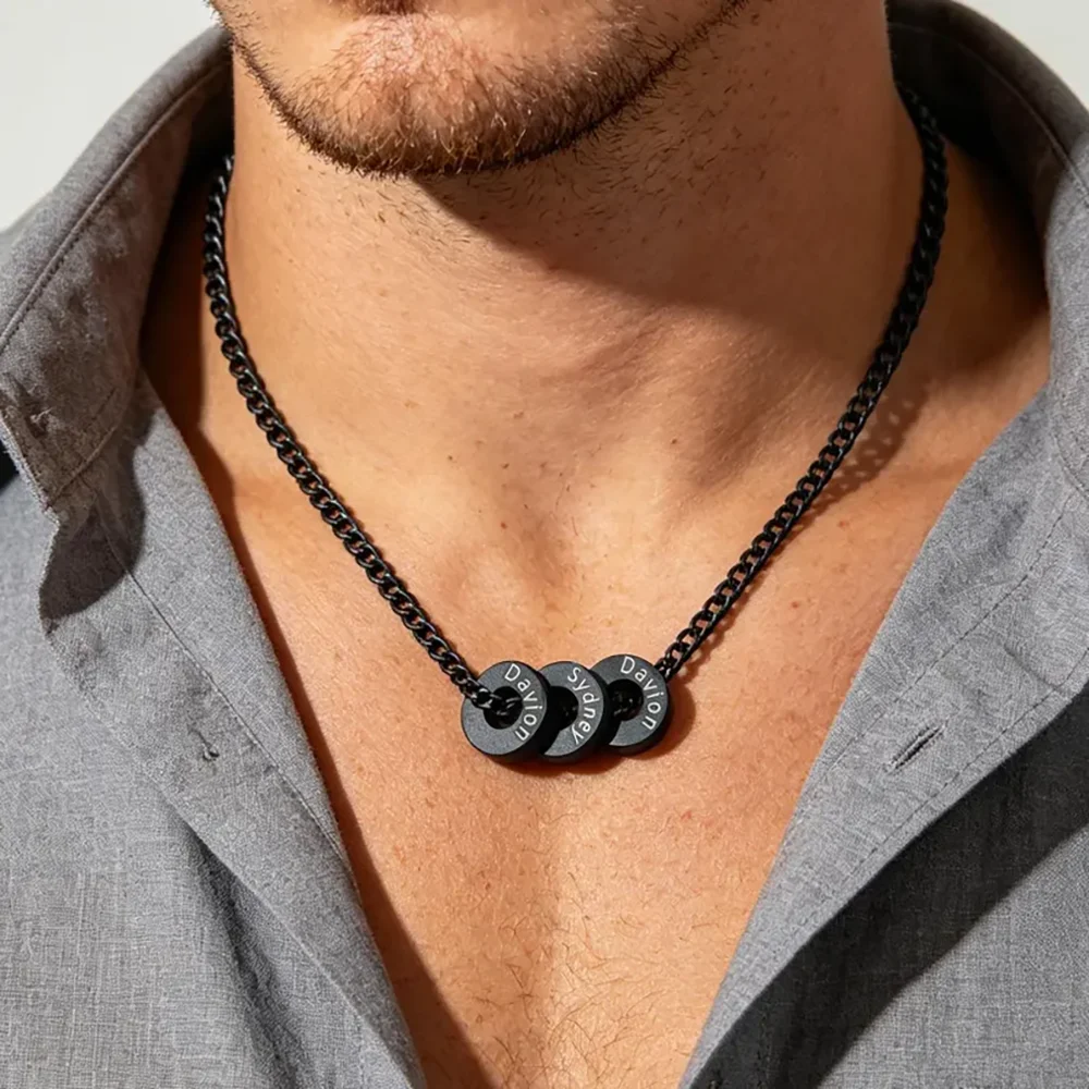 Custom Engraved Name Washer Necklace Stainless Steel Personalized Multi Disc Pendant Gold Silver Black Men Family Jewelry Gift
Custom Engraved Name Washer Necklace Stainless Steel Personalized Multi Disc Pendant Gold Silver Black Men Family Jewelry Gift