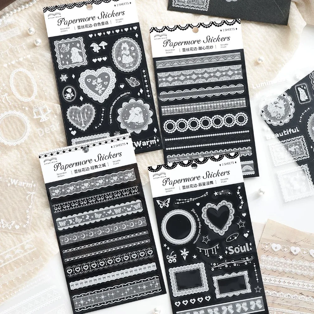 Vintage White Lace Border Stickers Retro Lace Trim Decals for Journal Scrapbook DIY Frame Phone Case Decoration Craft Supplies
Vintage White Lace Border Stickers Retro Lace Trim Decals for Journal Scrapbook DIY Frame Phone Case Decoration Craft Supplies