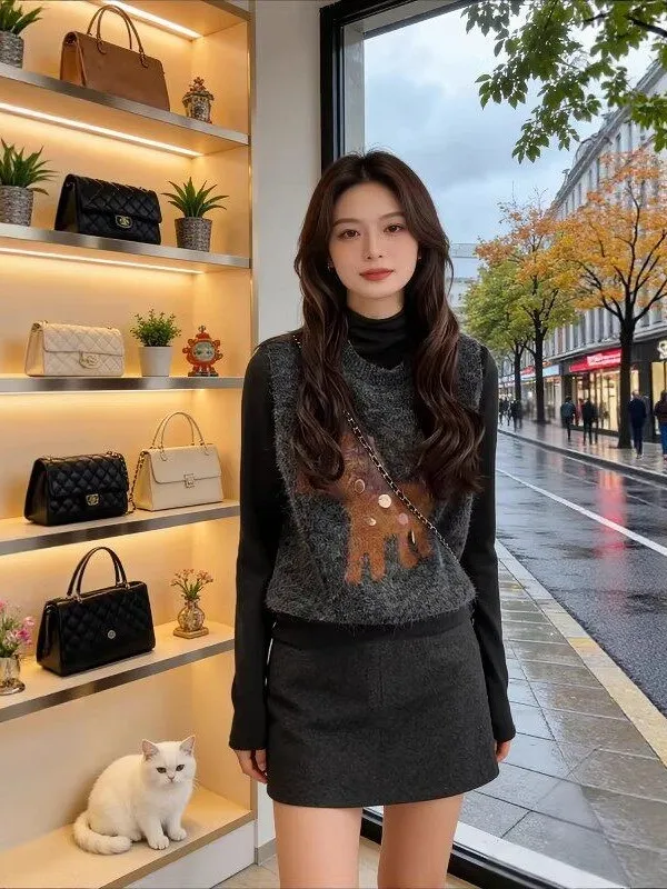 Korean Style Cute Cartoon Knitted Vest Women's plus Size round Neck Sleeveless Layering Vest Spring 2026 Commute Style
Korean Style Cute Cartoon Knitted Vest Women's plus Size round Neck Sleeveless Layering Vest Spring 2026 Commute Style