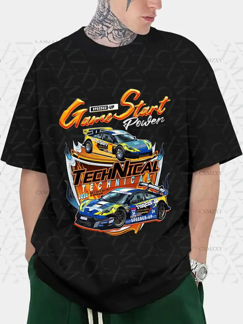 Men's Racing Car Graphic Print T-Shirt, Comfy Stretchable Casual Crew Neck Tops
Men's Racing Car Graphic Print T-Shirt, Comfy Stretchable Casual Crew Neck Tops
