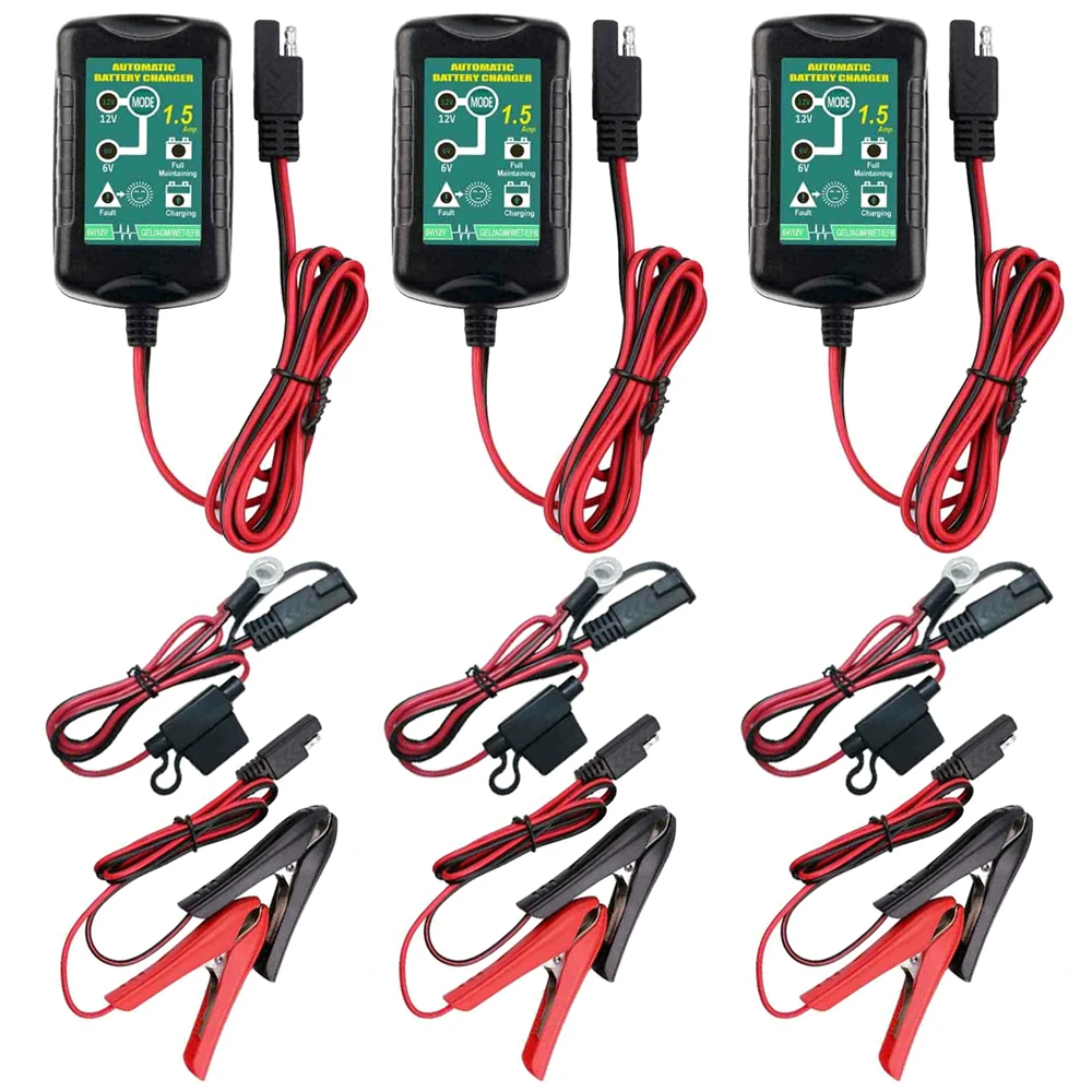 3 Packs Battery Charger Maintainer Trickle 6V 12V 1.5A Car Automatic Motorcycle
3 Packs Battery Charger Maintainer Trickle 6V 12V 1.5A Car Automatic Motorcycle