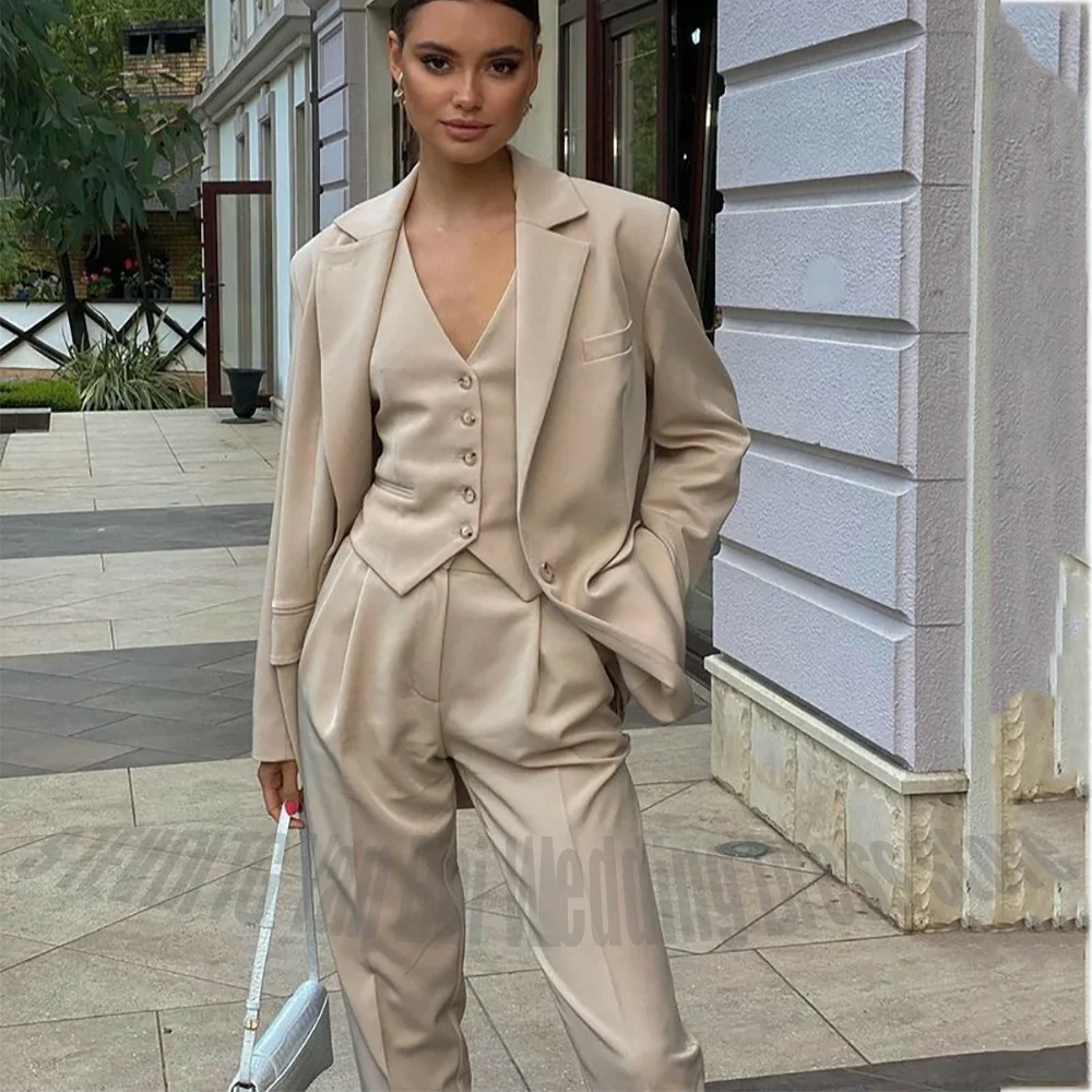 Women's Suit 3-Piece Notched Lapel High Waist Ankle Pants Set for Office Work Business Meetings Formal Events Custom Made
Women's Suit 3-Piece Notched Lapel High Waist Ankle Pants Set for Office Work Business Meetings Formal Events Custom Made