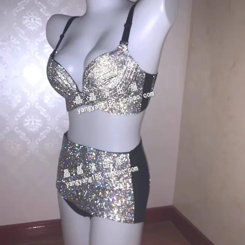 Customized Bikini Diamond Sparkling Stage Bra Set Underwear Pole Belly Dance Performance High Waist Pants Black Silver White
Customized Bikini Diamond Sparkling Stage Bra Set Underwear Pole Belly Dance Performance High Waist Pants Black Silver White