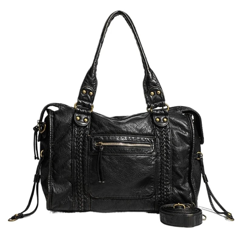 Винтажная сумка-тоут из мягкой кожи Y2K Spicy Girl, большая вместительная винтажная мотоциклетная сумка с карманами на молнии, дорожная сумка на плечо с оплеткой
Винтажная сумка-тоут из мягкой кожи Y2K Spicy Girl, большая вместительная винтажная мотоциклетная сумка с карманами на молнии, дорожная сумка на плечо с оплеткой