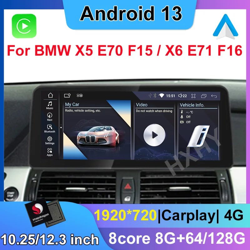 Новый 10,25/12,3-дюймовый автомобильный DVD-плеер Snapdragon Android 13, мультимедийная система для BMW X5 E70 X6 E71, радио GPS Navi Audio Carplay
Новый 10,25/12,3-дюймовый автомобильный DVD-плеер Snapdragon Android 13, мультимедийная система для BMW X5 E70 X6 E71, радио GPS Navi Audio Carplay