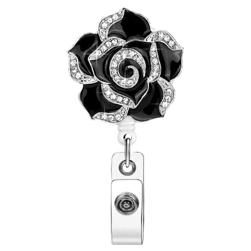 Enamel Rose Rhinestone Badge Holder Retractable Reel Clip for Women ID Card Cover Name Tag Nurse Accessories Key Chain Lanyard
Enamel Rose Rhinestone Badge Holder Retractable Reel Clip for Women ID Card Cover Name Tag Nurse Accessories Key Chain Lanyard