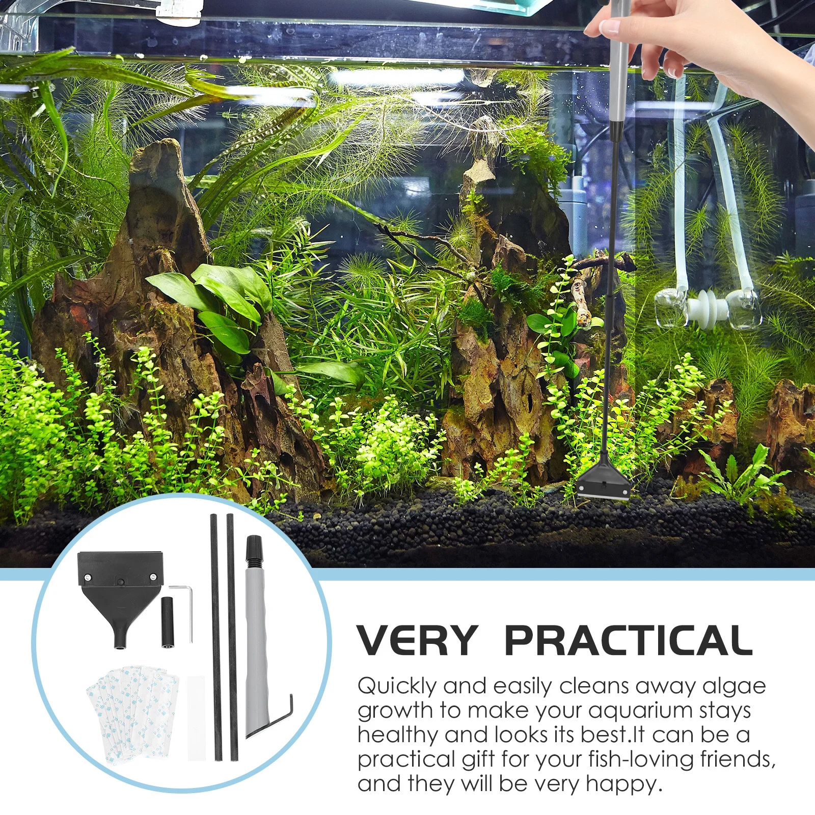 Aquarium Scraper Plastic Fish Tank Algae Remover Long Handle Cleaning Tool for Glass Fish Tanks Aquarium Supplies
Aquarium Scraper Plastic Fish Tank Algae Remover Long Handle Cleaning Tool for Glass Fish Tanks Aquarium Supplies