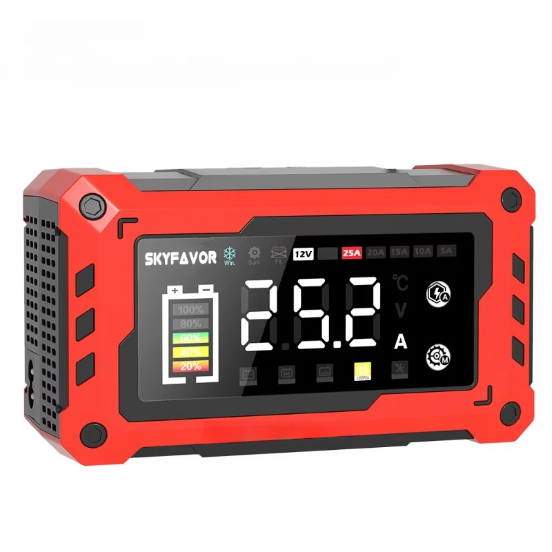 Automatic general motorcycle car battery charger 12V 24V 25A adjustable current intelligent 9-level battery charger with car
Automatic general motorcycle car battery charger 12V 24V 25A adjustable current intelligent 9-level battery charger with car