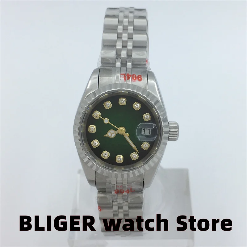 BLIGER 26mm Lady's Classic Watch NH05A Automatic Movement Fashion Sunburt Green Dimond Markers Sapphire glass Lady Elegant watch
BLIGER 26mm Lady's Classic Watch NH05A Automatic Movement Fashion Sunburt Green Dimond Markers Sapphire glass Lady Elegant watch
