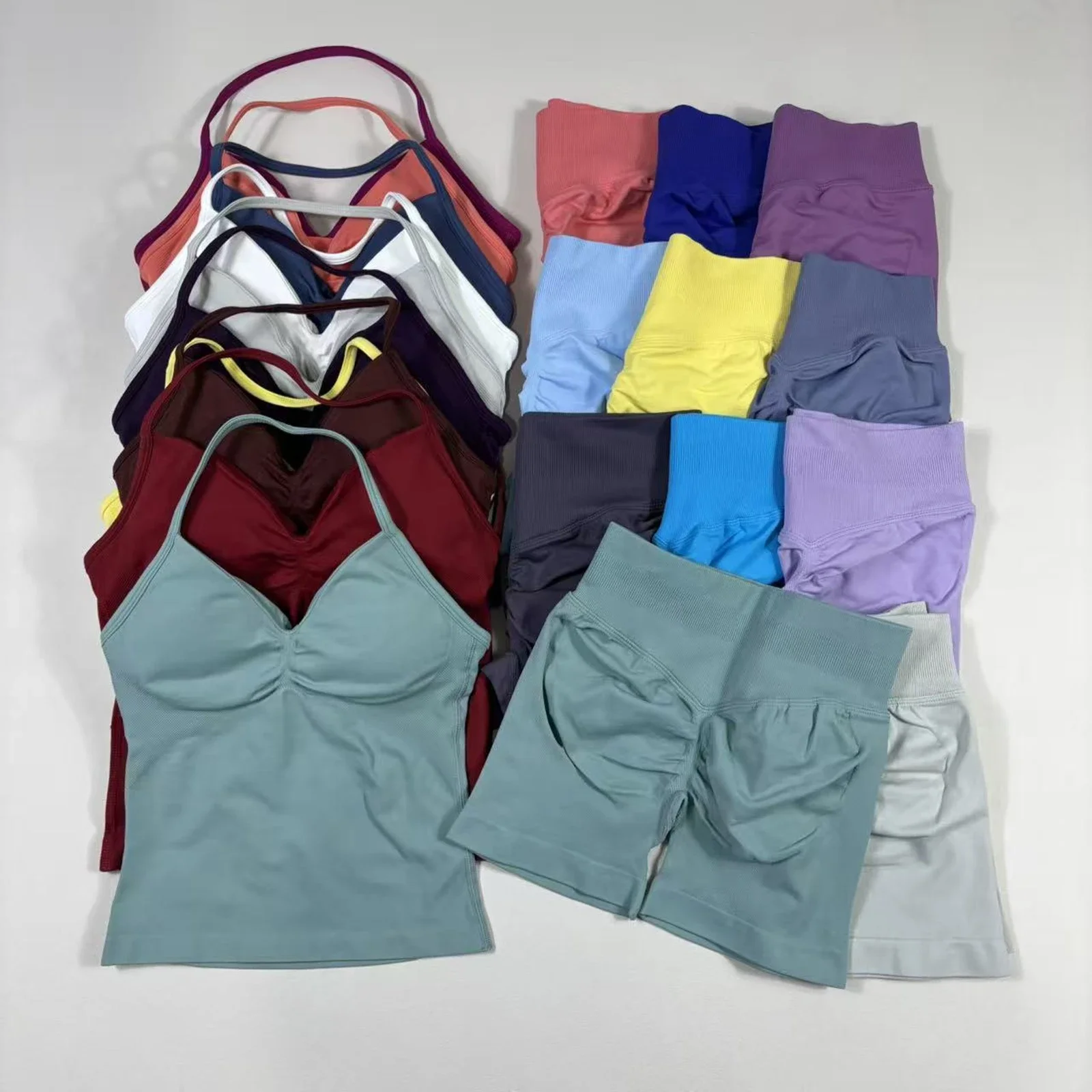 Yoga Gym Set Women Backless Tank Tops High Waist Scrunch Seamless Shorts Gym Suit Fitness Clothes Activewear Workout Sets
Yoga Gym Set Women Backless Tank Tops High Waist Scrunch Seamless Shorts Gym Suit Fitness Clothes Activewear Workout Sets