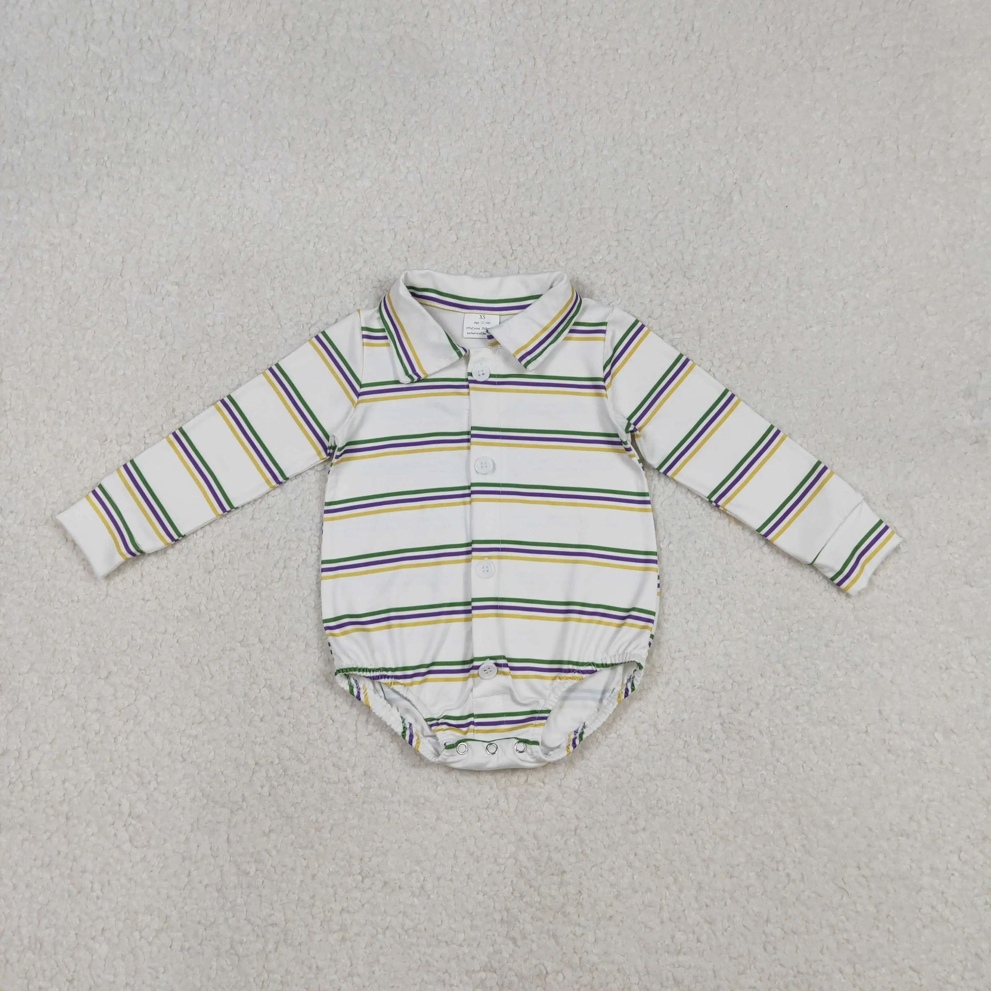 Комбинезон-поло с длинными рукавами и пуговицами в полоску Марди Гра для маленьких мальчиков, фиолетовый, зеленый, желтый, наряд-поло для младенцев
Комбинезон-поло с длинными рукавами и пуговицами в полоску Марди Гра для маленьких мальчиков, фиолетовый, зеленый, желтый, наряд-поло для младенцев