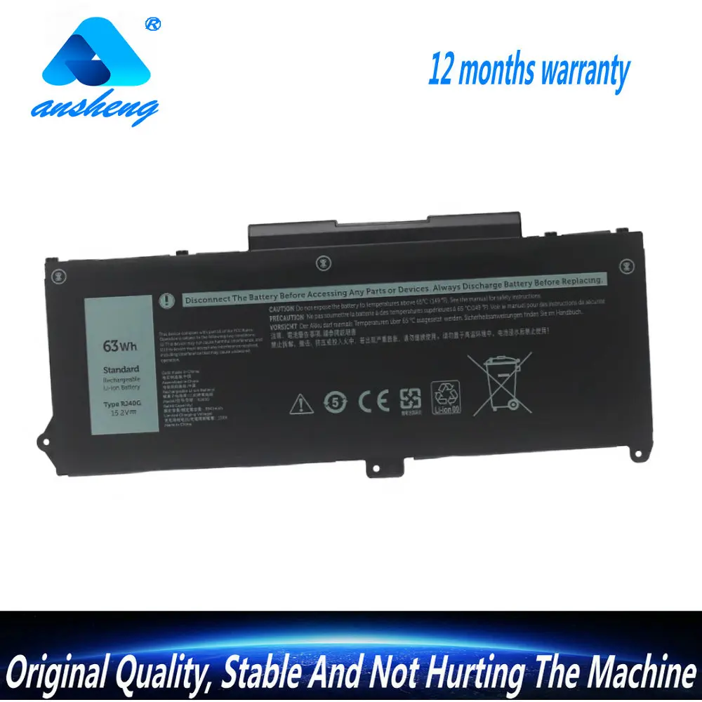 NEW RJ40G Laptop Battery For Dell Latitude 14 5420 15 5520 3560 XPC5H CHKFM FDTCY 9D3YW 758J7 WY9DX M033W 4ICP5/57/79 15.2V 63Wh
NEW RJ40G Laptop Battery For Dell Latitude 14 5420 15 5520 3560 XPC5H CHKFM FDTCY 9D3YW 758J7 WY9DX M033W 4ICP5/57/79 15.2V 63Wh
