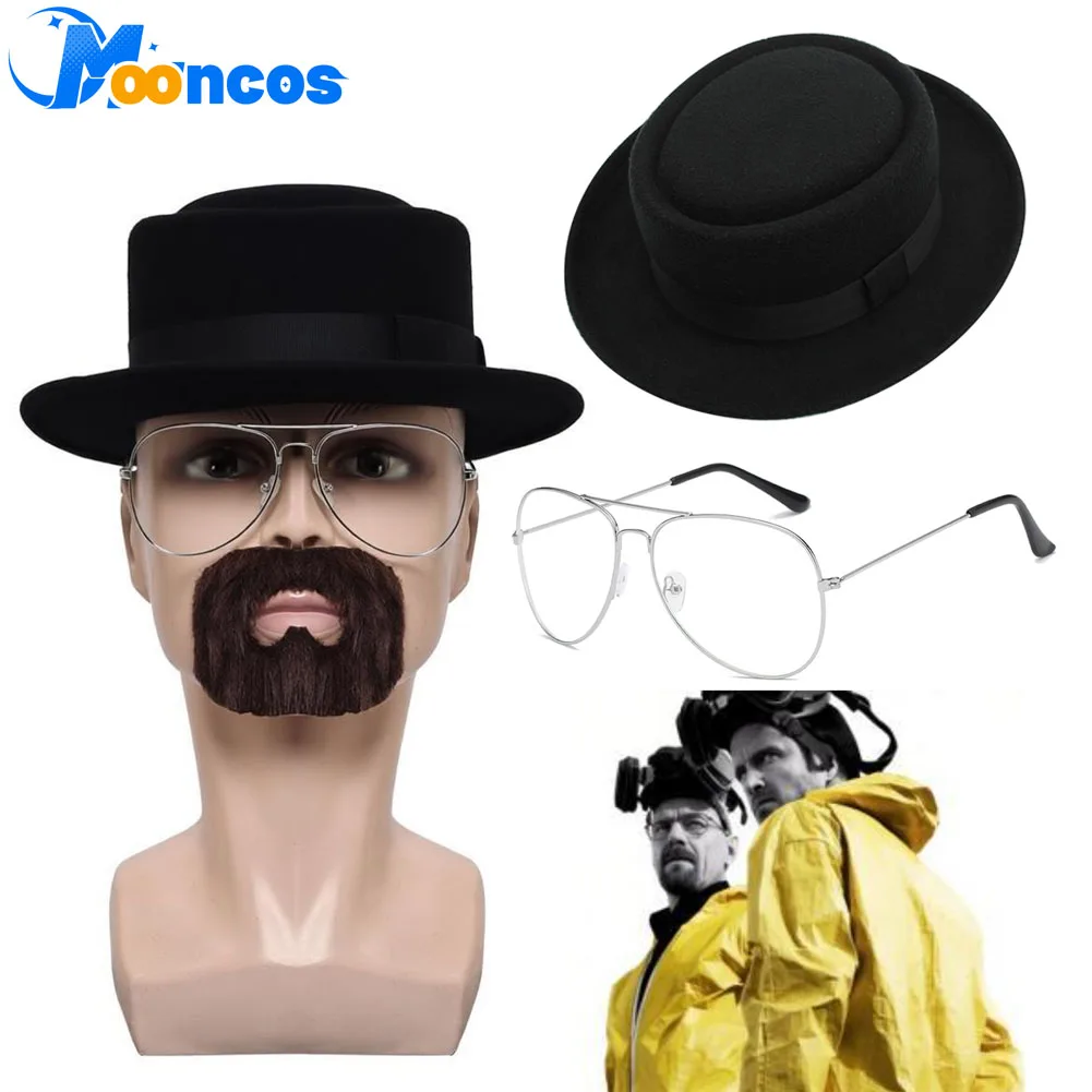 Walter White Beard Hat Glasses Movie Breaking Fantasy Bad Cosplay Disfraz Costume Accessories Male Halloween Carnival Props Gift
Walter White Beard Hat Glasses Movie Breaking Fantasy Bad Cosplay Disfraz Costume Accessories Male Halloween Carnival Props Gift