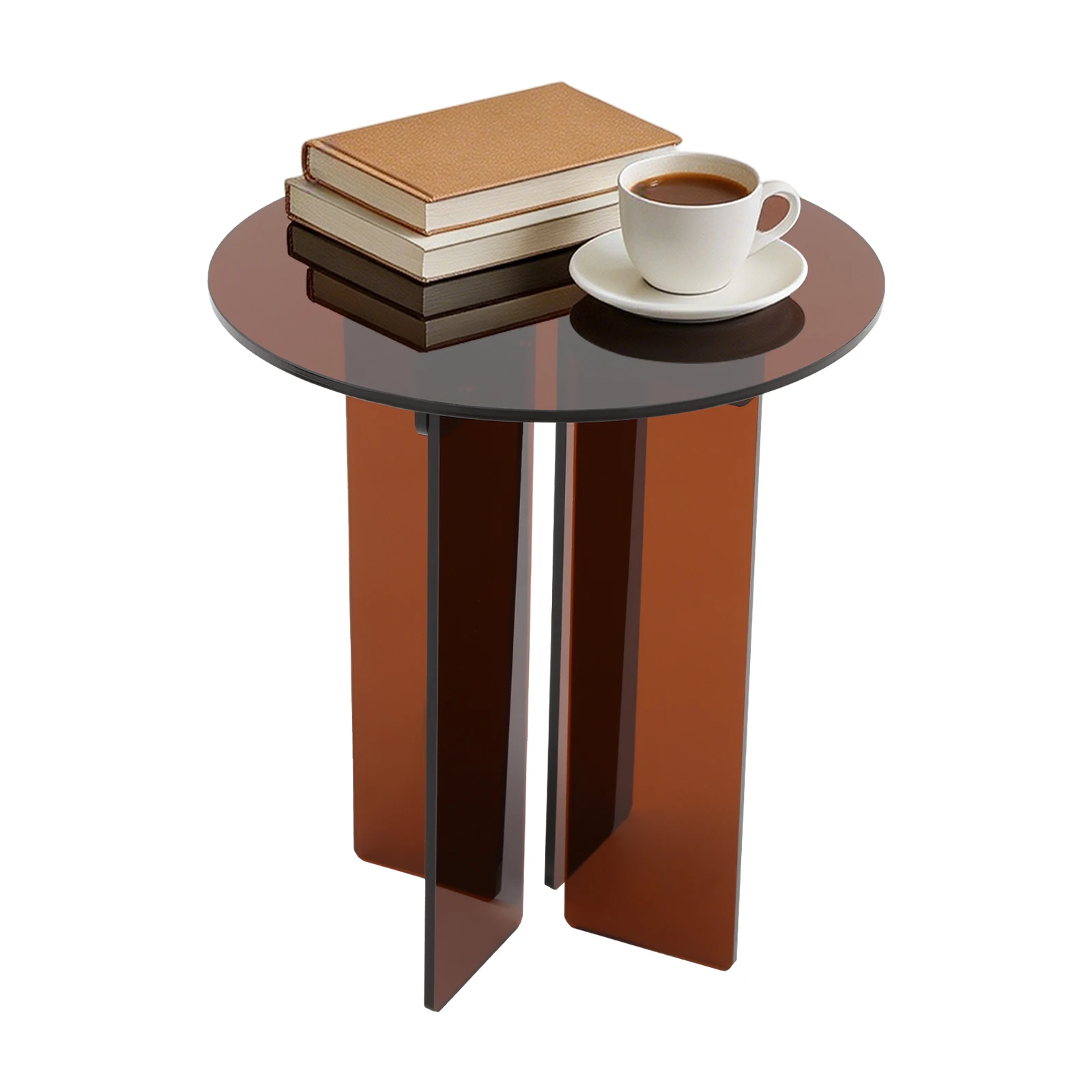 Minimalist Modern Round Acrylic Side End Table Polished 8mm Thickness Floor Standing Small Coffee Table Dark Brown Freestanding Accent Furniture for Indoor Living Bedroom Office Decoration
Minimalist Modern Round Acrylic Side End Table Polished 8mm Thickness Floor Standing Small Coffee Table Dark Brown Freestanding Accent Furniture for Indoor Living Bedroom Office Decoration