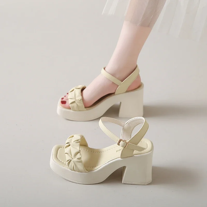 Female Shoes 2025 Open Toe Women's Sandals Fashion Dress Sandals Women Pleated Platform Buckle Strap Chunky Heels Ladies Shoes
Female Shoes 2025 Open Toe Women's Sandals Fashion Dress Sandals Women Pleated Platform Buckle Strap Chunky Heels Ladies Shoes