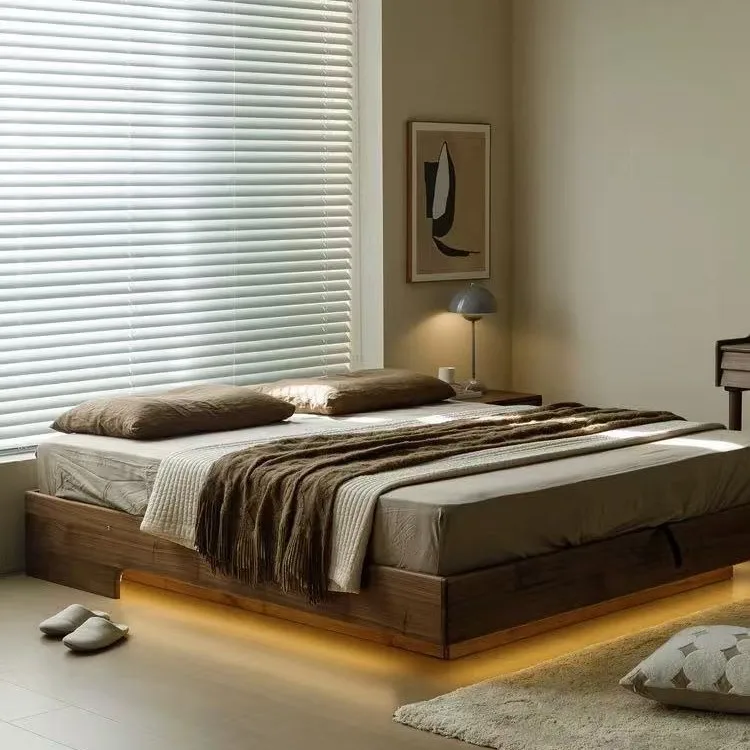 Customizable black walnut solid wood bed air pressure high box tatami bed suspended
Customizable black walnut solid wood bed air pressure high box tatami bed suspended
