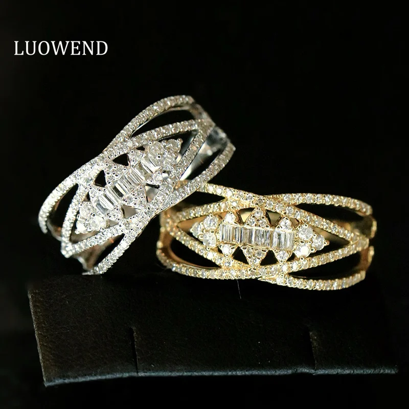 LUOWEND 100% кольца из белого/желтого золота 18 карат, женские модные блестящие стильные кольца 0,50 карата с настоящим натуральным бриллиантом, обручальное кольцо, ювелирные изделия
LUOWEND 100% кольца из белого/желтого золота 18 карат, женские модные блестящие стильные кольца 0,50 карата с настоящим натуральным бриллиантом, обручальное кольцо, ювелирные изделия